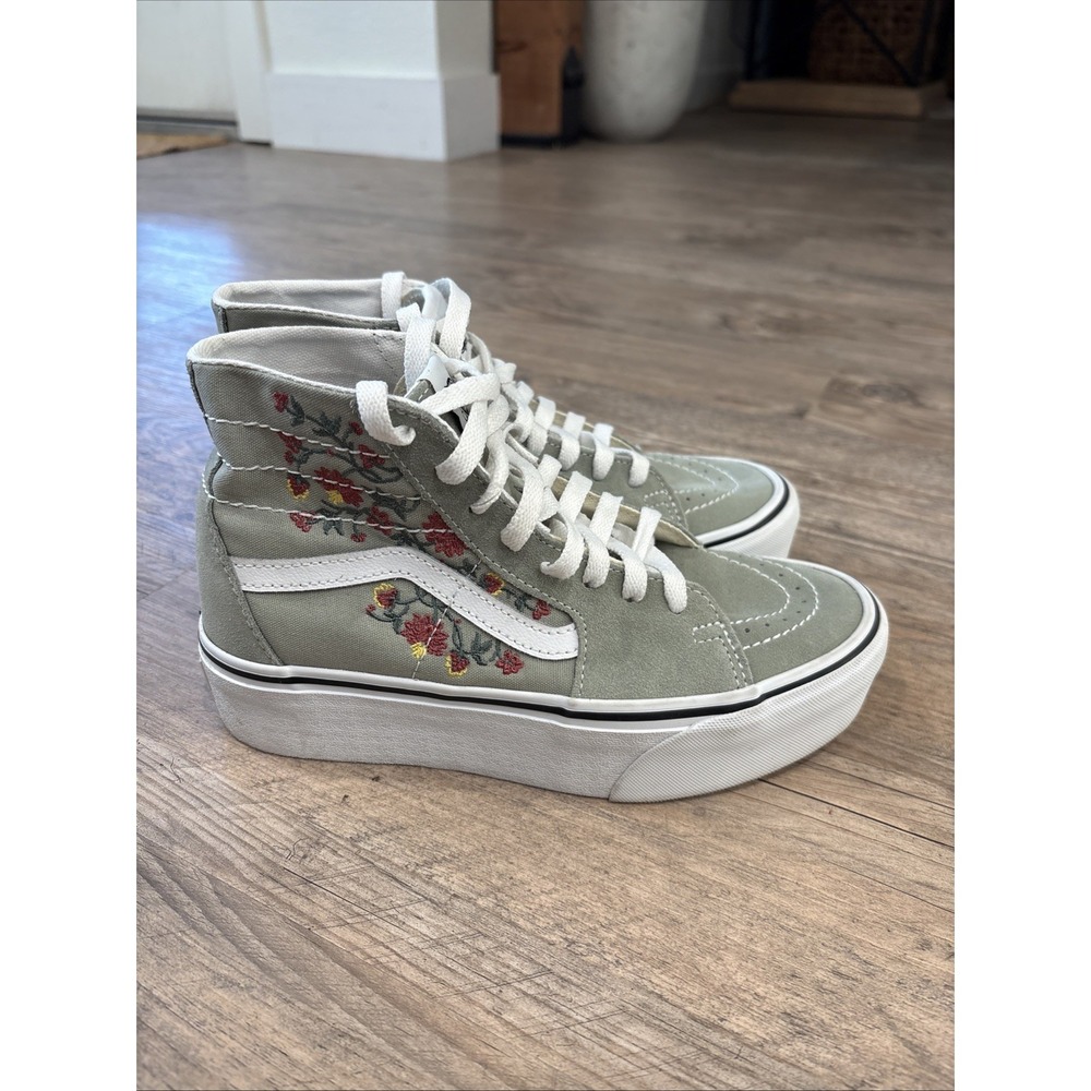 Vans Sk8-Hi‎ VN0A4U3B8SU Sage Green Suede Canvas Women's Size 7